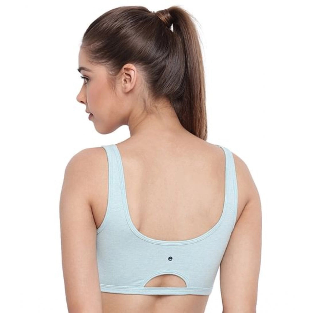 Women's Cotton Low Impact Non-Padded, Non-Wired, High-Coverage Bra (Capri-Melange)