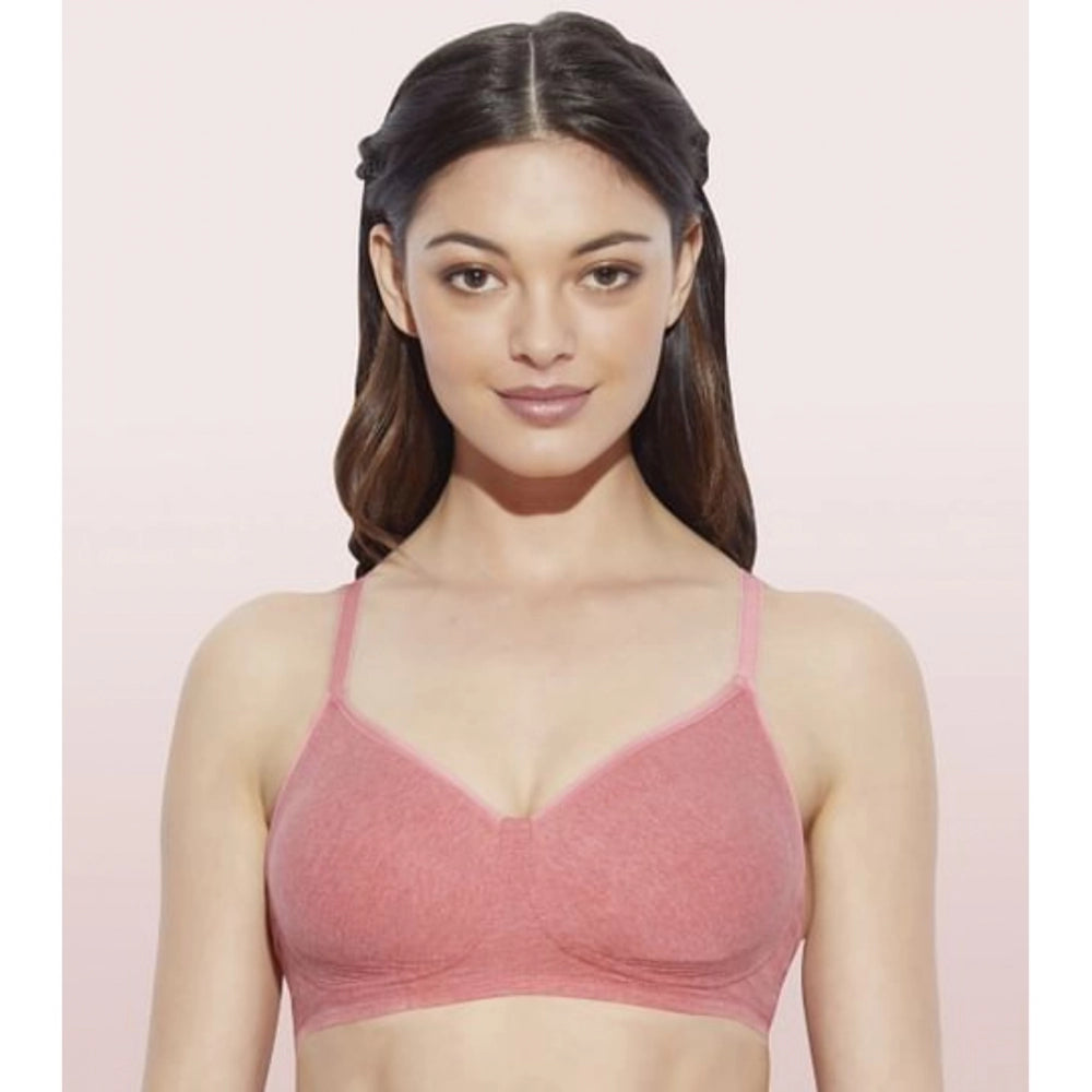 Women's Cotton Everyday Non Padded And Wirefree Bra (Tomato-Melange)