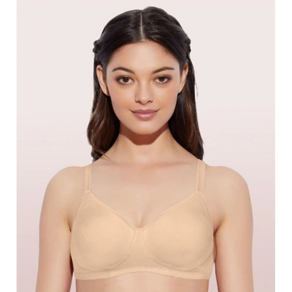 Women's Cotton Everyday Non Padded And Wirefree Bra (Skin)