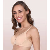 Women's Cotton Non-Wired &amp; Medium Coverage T-Shirt Bra (Skin)