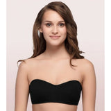 Women's Cotton Strapless Bra (Black)