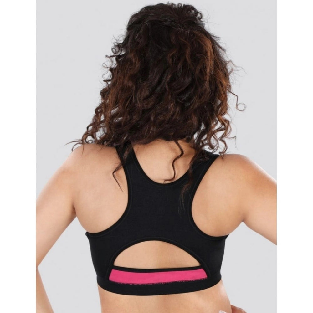 Women's 4D Stretch Sports Bra (Black-Pink)