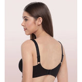 Women's Cotton Full Support Bra (Black)
