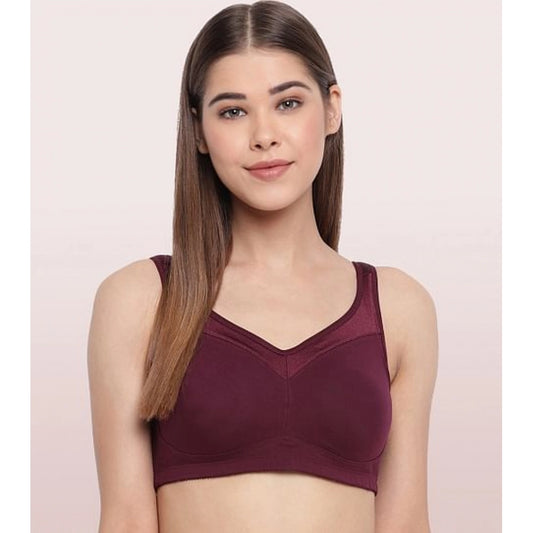 Women's Cotton Full Support Bra (GrapeWine)