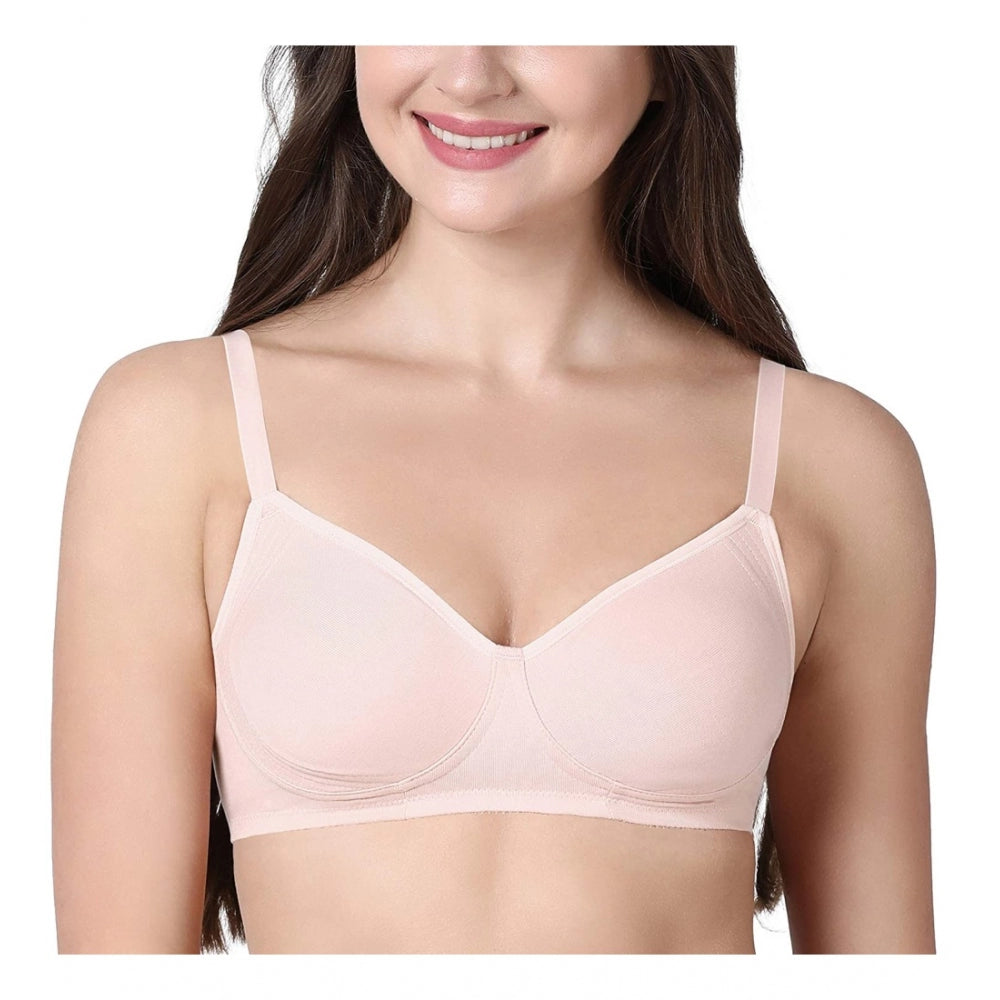 Women's Cotton Everyday Non Padded And Wirefree Bra (Pearl)