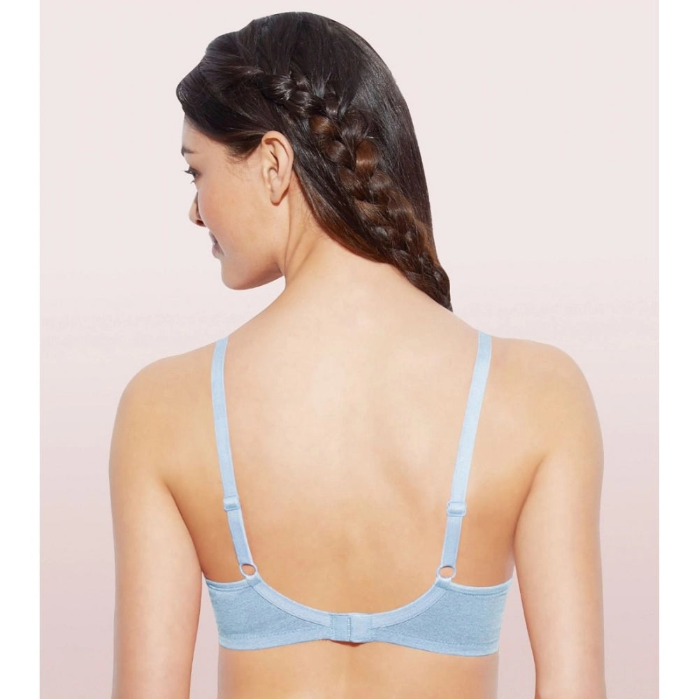 Women's Cotton Everyday Non Padded And Wirefree Bra (Chambray-Melange)