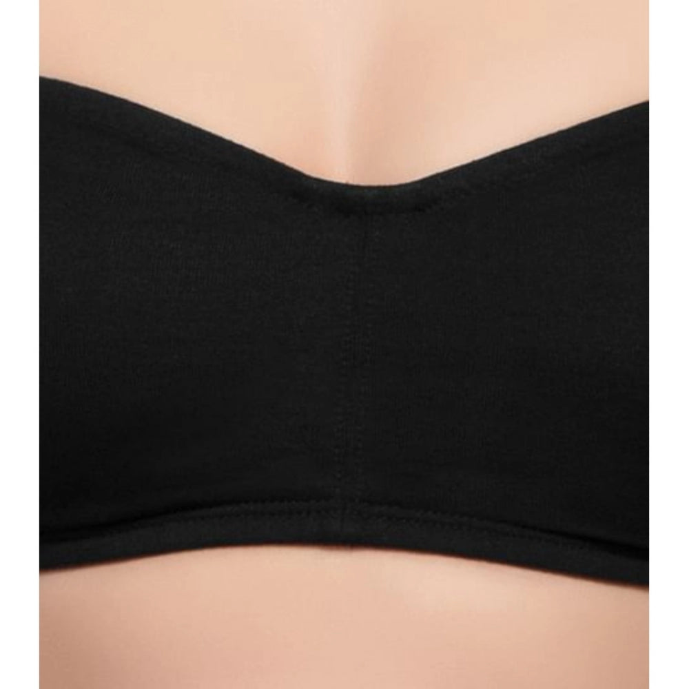 Women's Cotton Strapless Bra (Black)