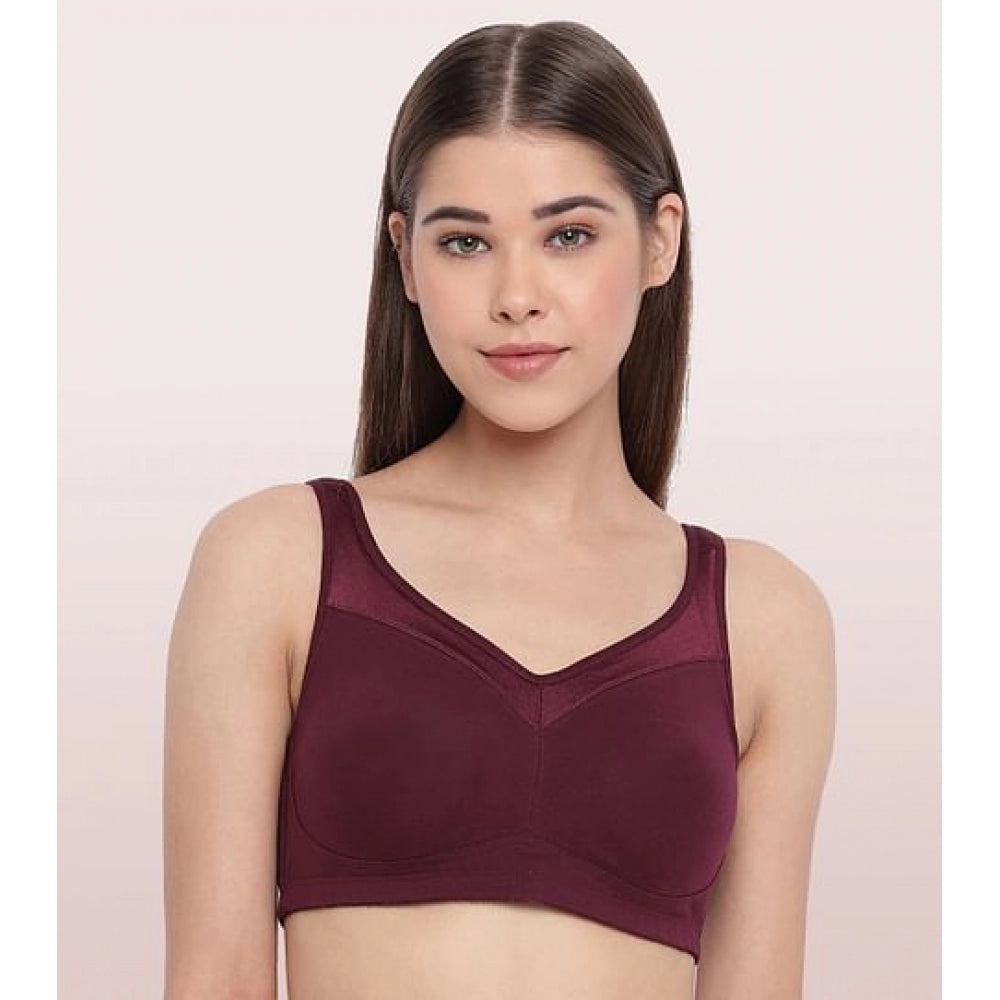 Women's Cotton Full Support Bra (GrapeWine)