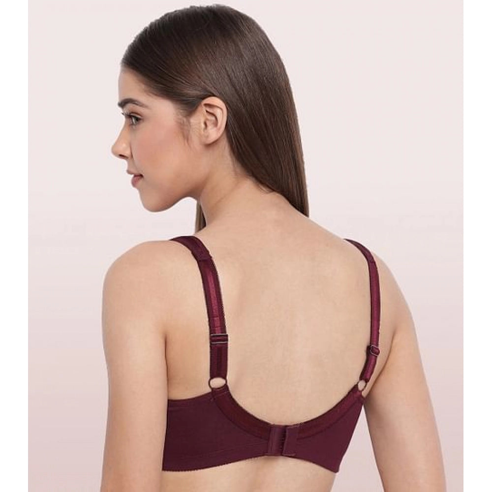 Women's Cotton Full Support Bra (GrapeWine)