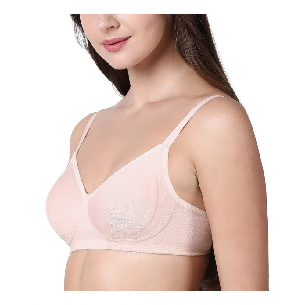 Women's Cotton Everyday Non Padded And Wirefree Bra (Pearl)