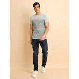 Generic Men's Casual Cotton Printed Round Neck Half Sleeve T-Shirt (Grey)