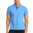 Generic Men's Casual Cotton Printed Polo Neck Half Sleeve T-Shirt (Blue)