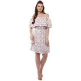 Generic Women's Rayon Floral Half Sleeve Above Knee Dress (Multicolor)