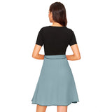 Women's Knitting stretchable Solid Round Neck Cap Sleeve Dress (Pista)