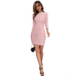 Women's Polyester Solid High Neck Full Sleeve Dress (Peach)