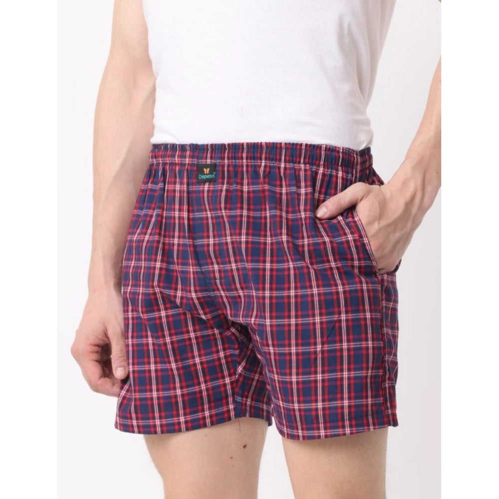 Pack_of_2 Men's Polycotton Checked Boxer Shorts (Multicolor)