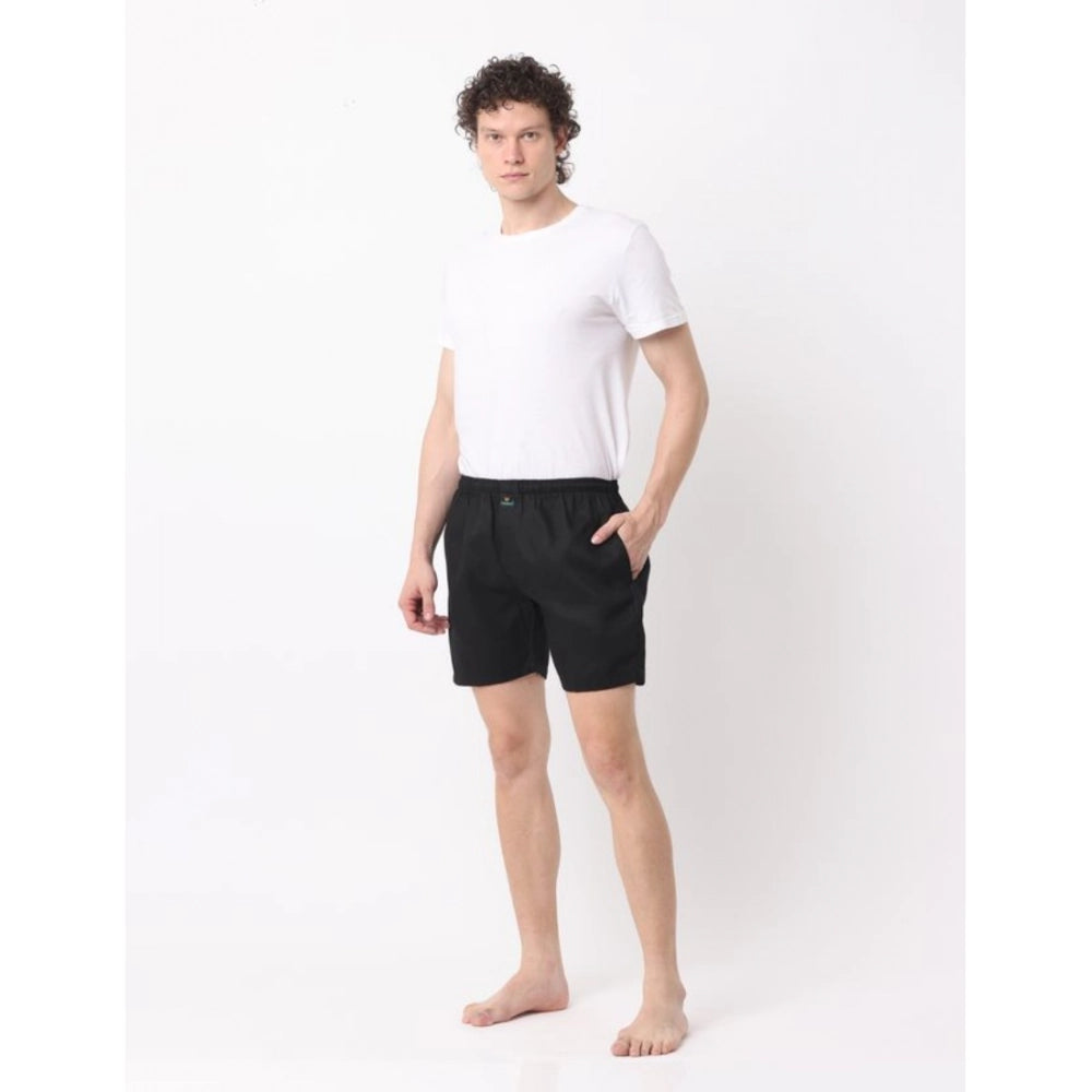 Pack_of_2 Men's Polycotton Solid Boxer Shorts (Multicolor)