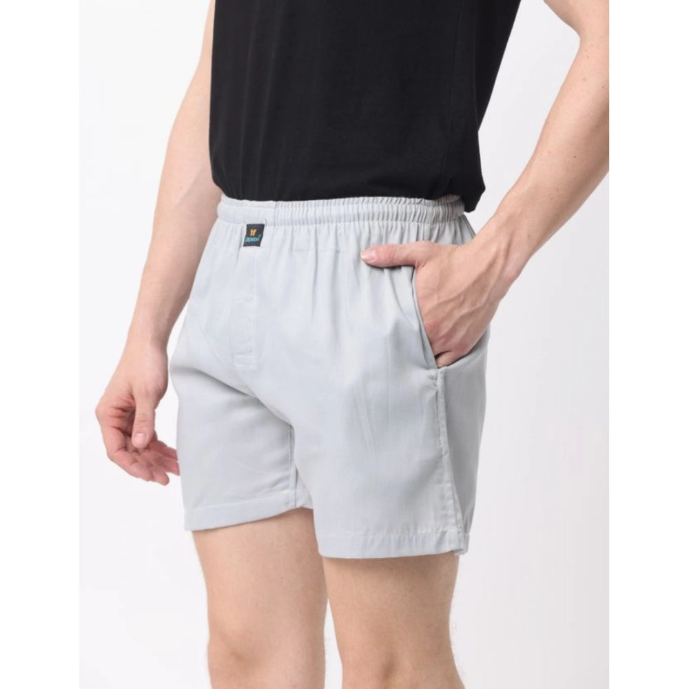 Pack_of_2 Men's Polycotton Solid Boxer Shorts (Multicolor)