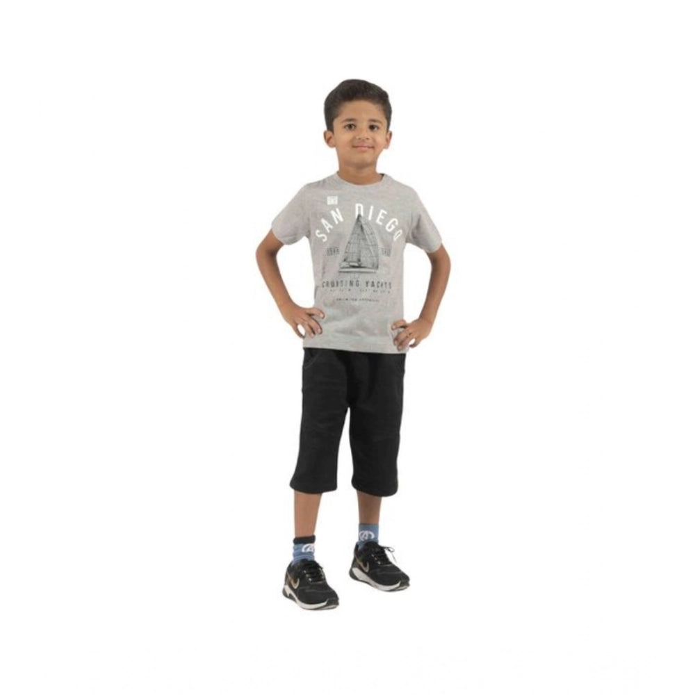Pack of 3 Boy's Cotton Printed Short Sleeve T-Shirt's (Multicolor)