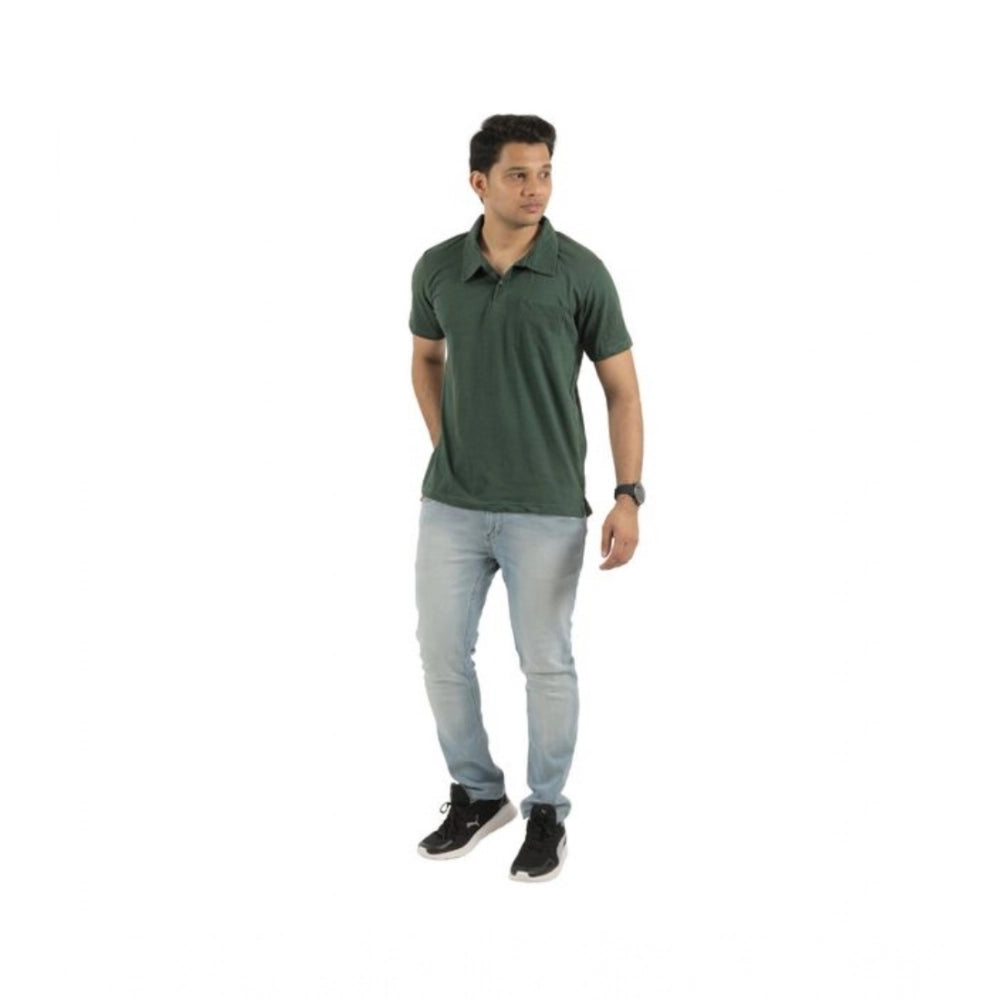 Pack of 2 Men's Casual Cotton Solid Short Sleeve Tshirts (Multicolor)