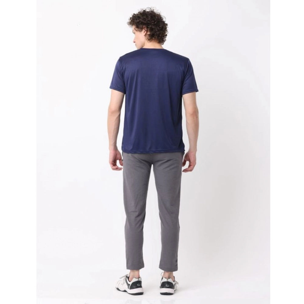 Pack of 2 Men's Casual Polyester Blend Solid Short Sleeve Tshirts (Multicolor)