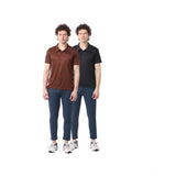 Pack of 2 Men's Casual Cotton Blend Solid Short Sleeve Tshirts (Multicolor)