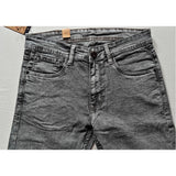 Generic Men's Cotton Blended Solid Tapered Jeans (Grey)