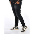 Men's Cotton Blended Solid Plus Size Jeans (Black)