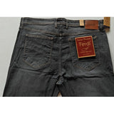 Generic Men's Cotton Blended Solid Plus Size Jeans (Dark Grey)