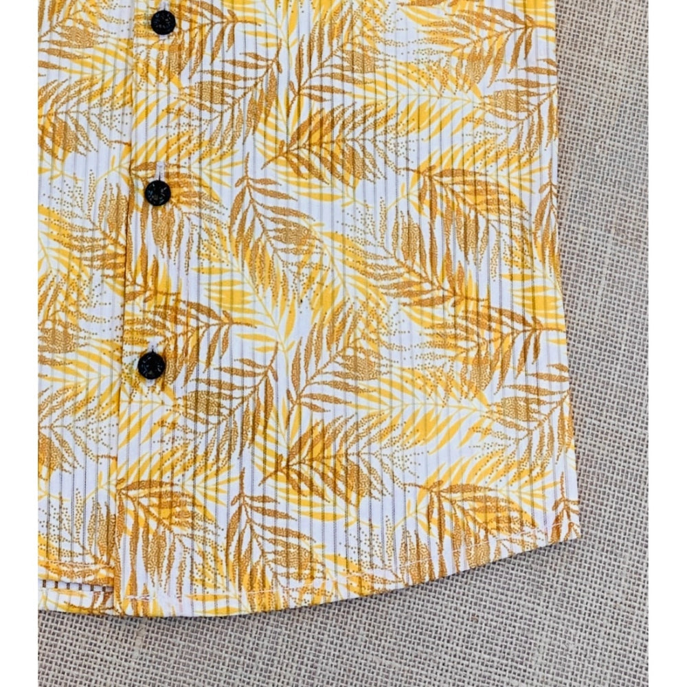 Boy's Cotton Blend Printed Short Sleeve Shirt (MultiColor)