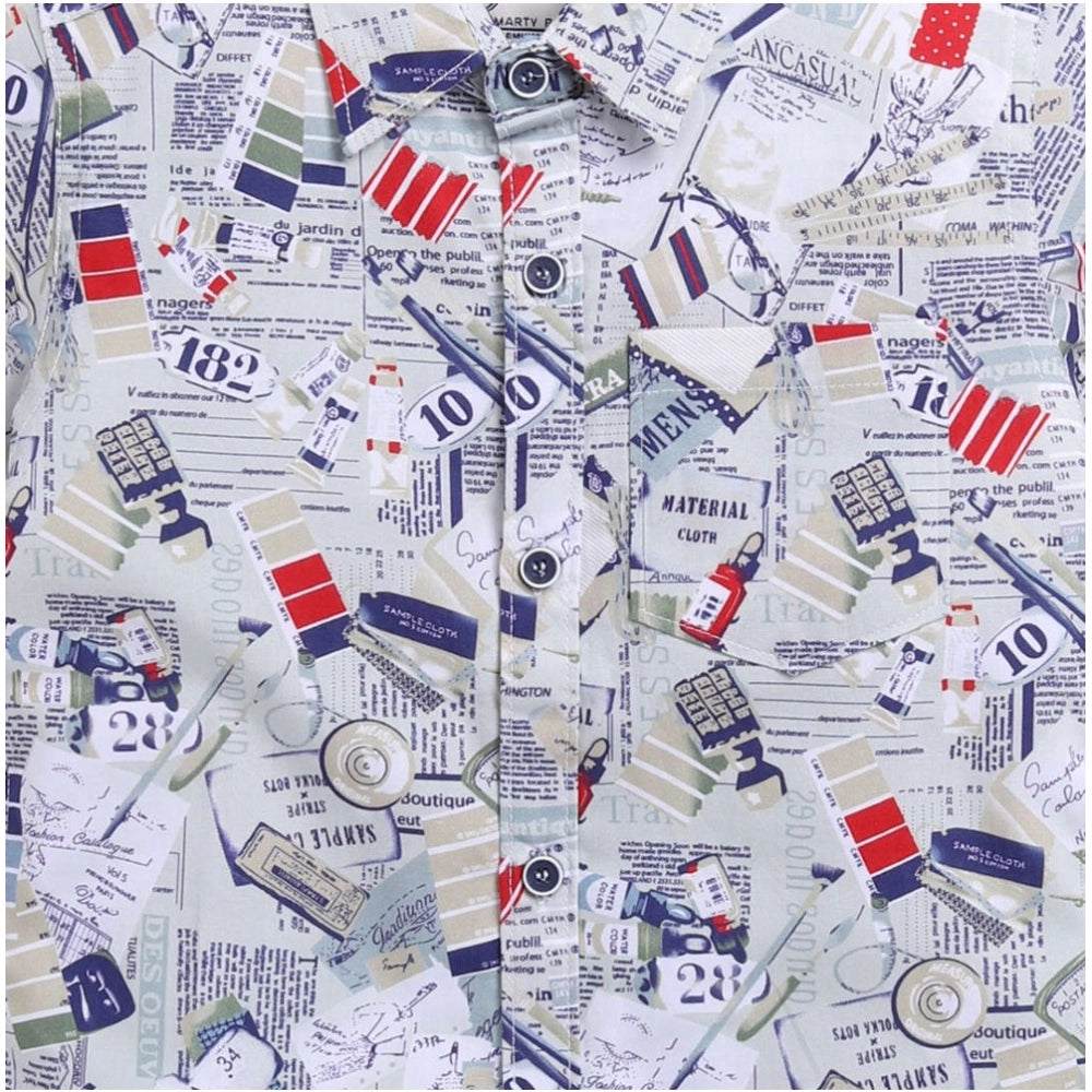 Boy's Cotton Blend Printed Short Sleeve Shirt (MultiColor)