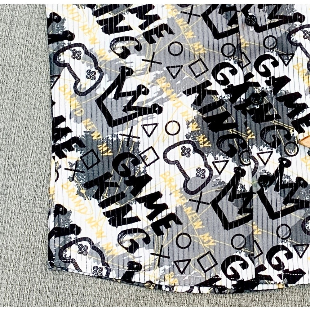Boy's Cotton Blend Printed Short Sleeve Shirt (MultiColor)