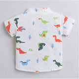 Boy's Cotton Blend Printed Short Sleeve Shirt and Shorts Set (MultiColor)
