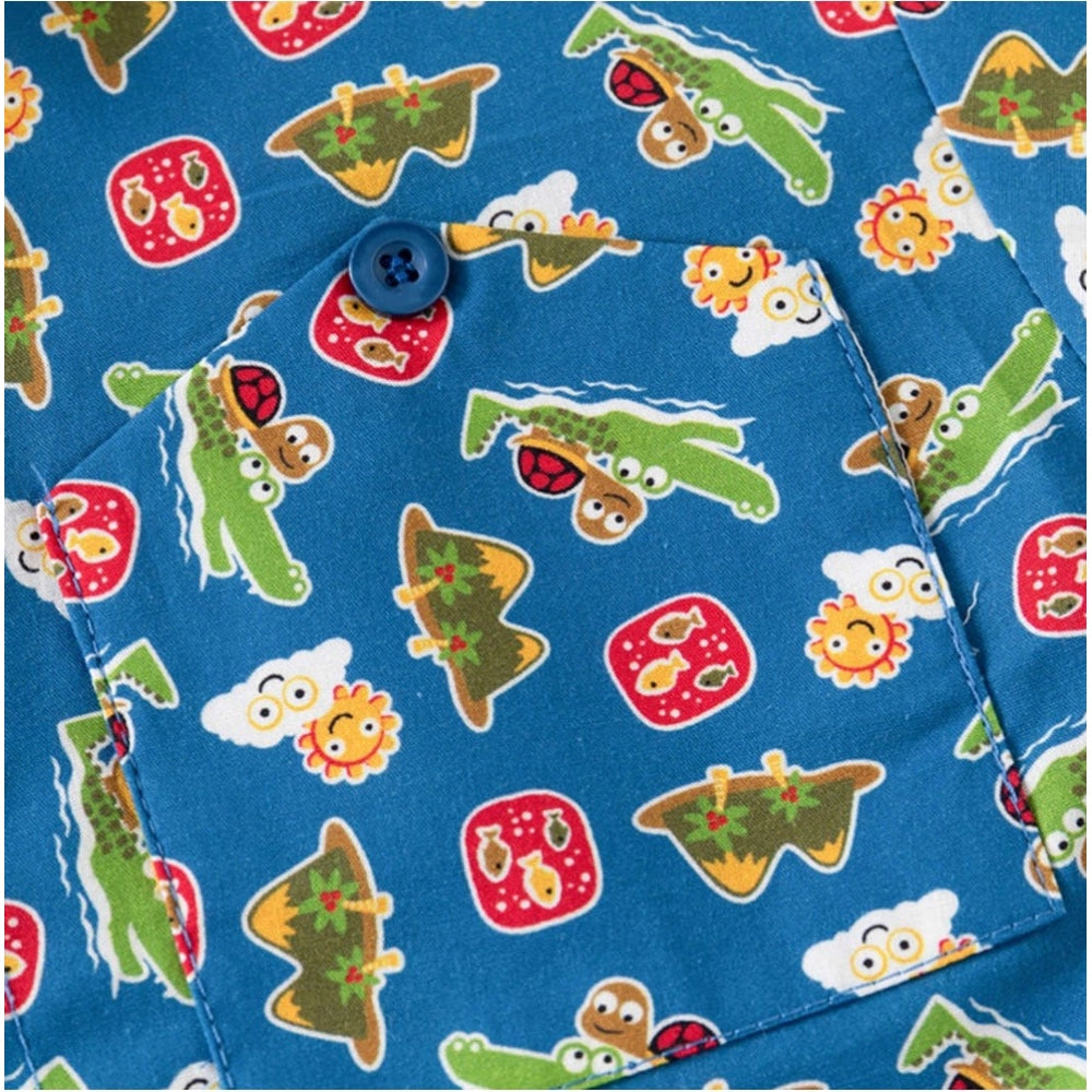 Boy's Cotton Blend Printed Short Sleeve Shirt (MultiColor)