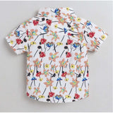 Generic Boy's Cotton Blend Printed Short Sleeve Shirt (MultiColor)