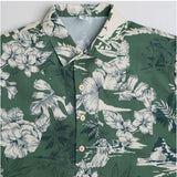 Boy's Cotton Blend Printed Short Sleeve Shirt (Green)