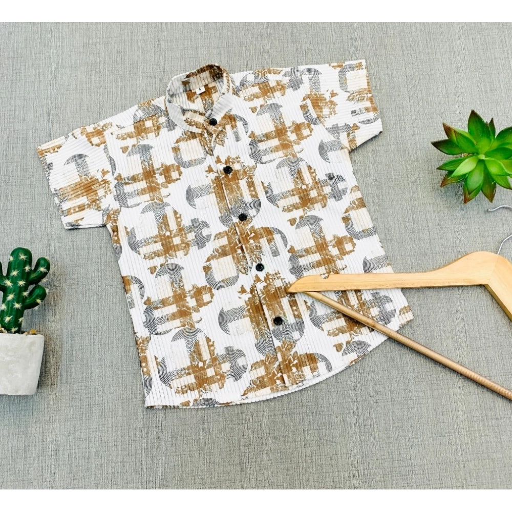 Boy's Cotton Blend Printed Short Sleeve Shirt (MultiColor)