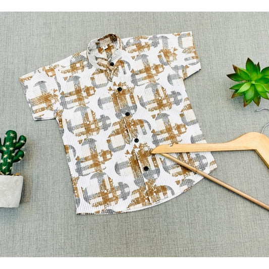 Boy's Cotton Blend Printed Short Sleeve Shirt (MultiColor)