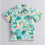 Boy's Lycra Blend Printed Short Sleeve Shirt and Shorts Set (MultiColor)