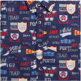 Boy's Cotton Blend Printed Short Sleeve Shirt (Navy Blue)