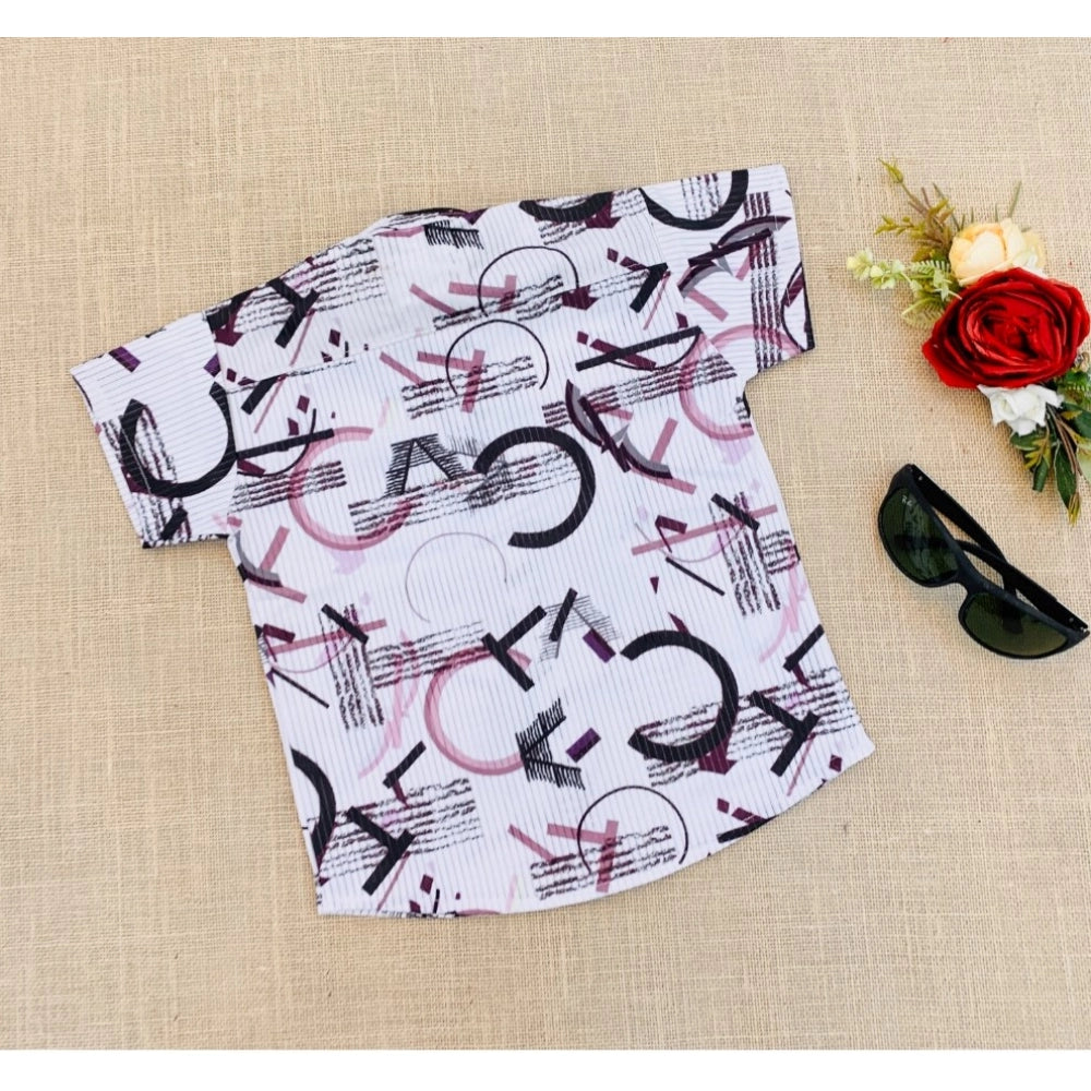 Boy's Cotton Blend Printed Short Sleeve Shirt (MultiColor)