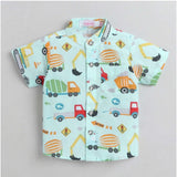 Boy's Cotton Blend Printed Short Sleeve Shirt and Shorts Set (MultiColor)