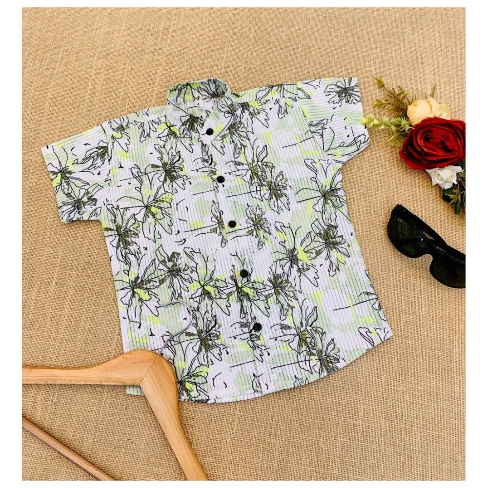 Boy's Cotton Blend Printed Short Sleeve Shirt (MultiColor)