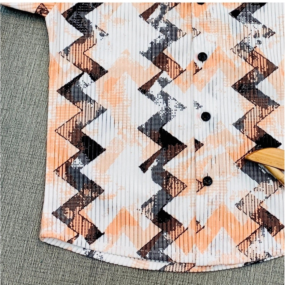Boy's Cotton Blend Printed Short Sleeve Shirt (MultiColor)
