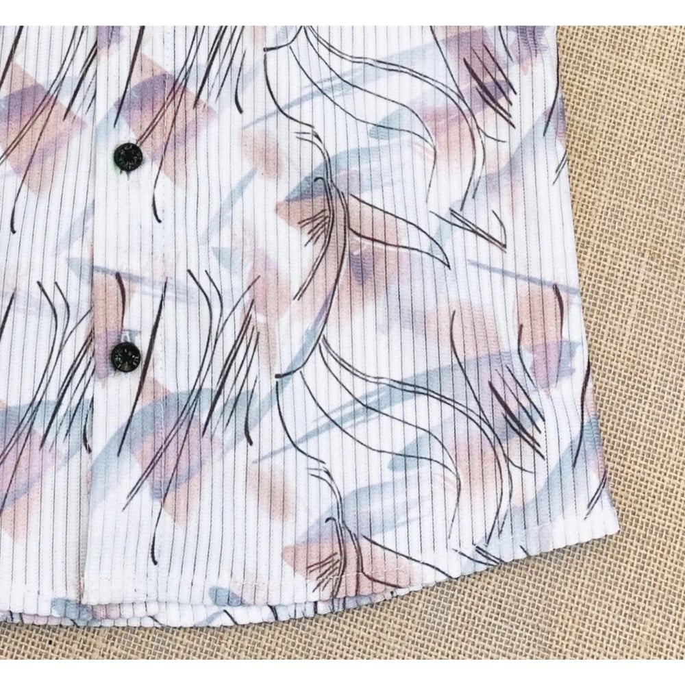 Boy's Cotton Blend Printed Short Sleeve Shirt (MultiColor)