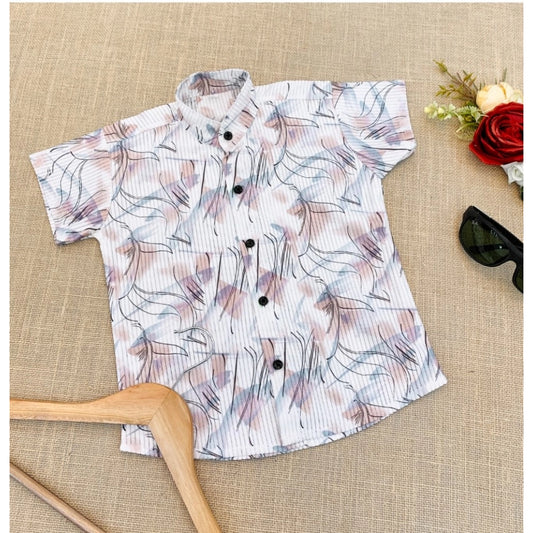 Boy's Cotton Blend Printed Short Sleeve Shirt (MultiColor)
