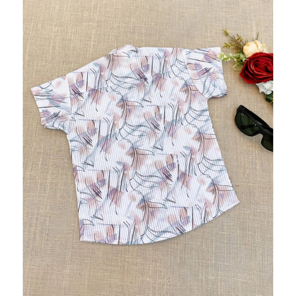 Boy's Cotton Blend Printed Short Sleeve Shirt (MultiColor)