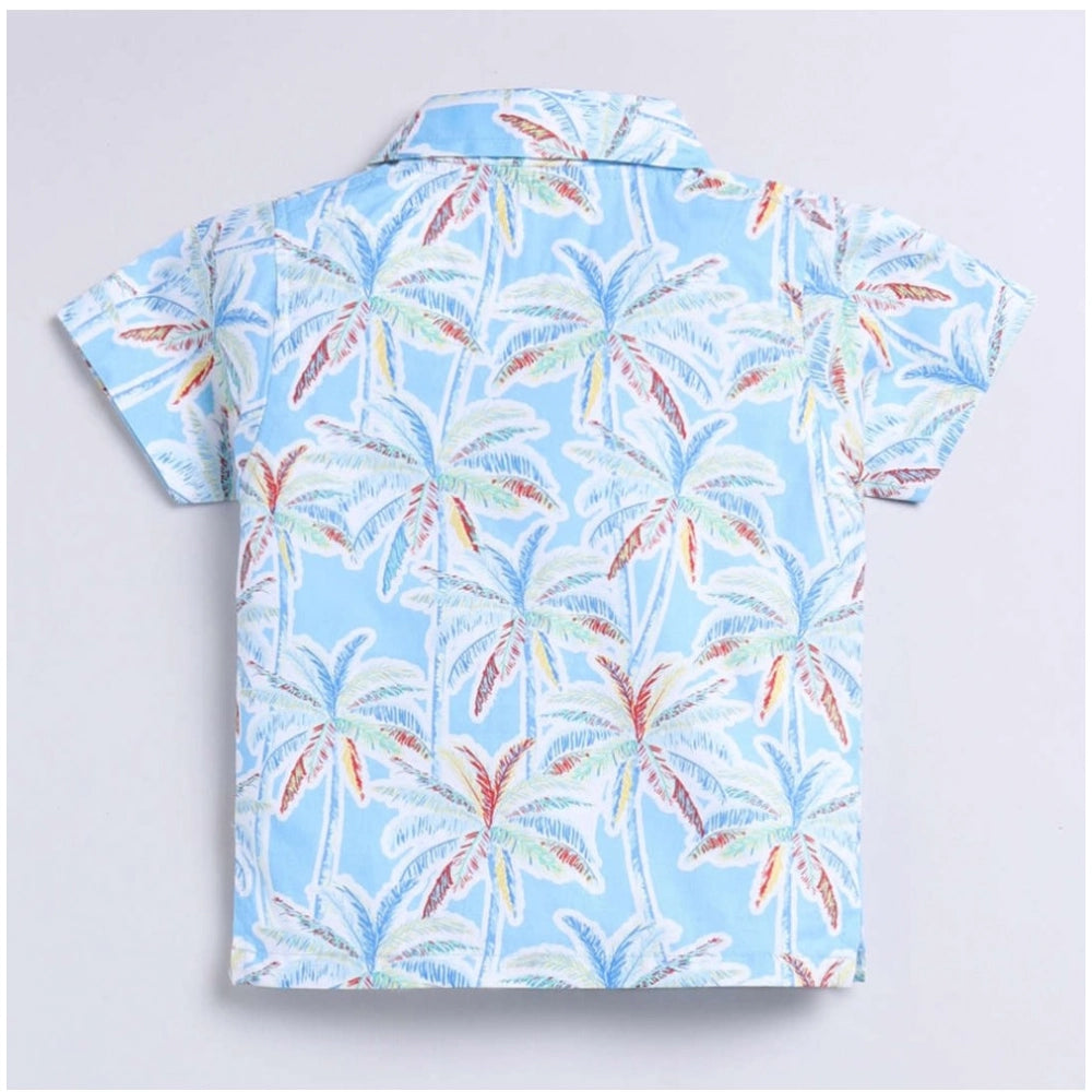 Boy's Lycra Blend Printed Short Sleeve Shirt and Shorts Set (MultiColor)