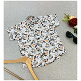 Boy's Cotton Blend Printed Short Sleeve Shirt (MultiColor)