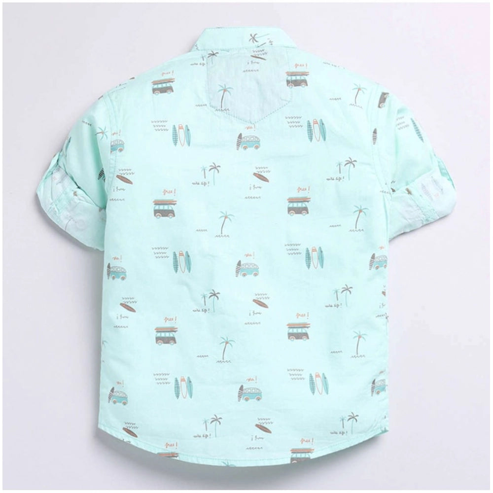 Boy's Cotton Blend Printed Short Sleeve Shirt (MultiColor)